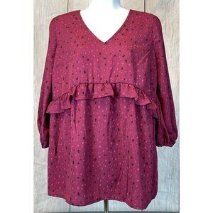 Isabel by Ingrid + Isabel XS 3/4 Sleeve Purple Maroon Maternity Top